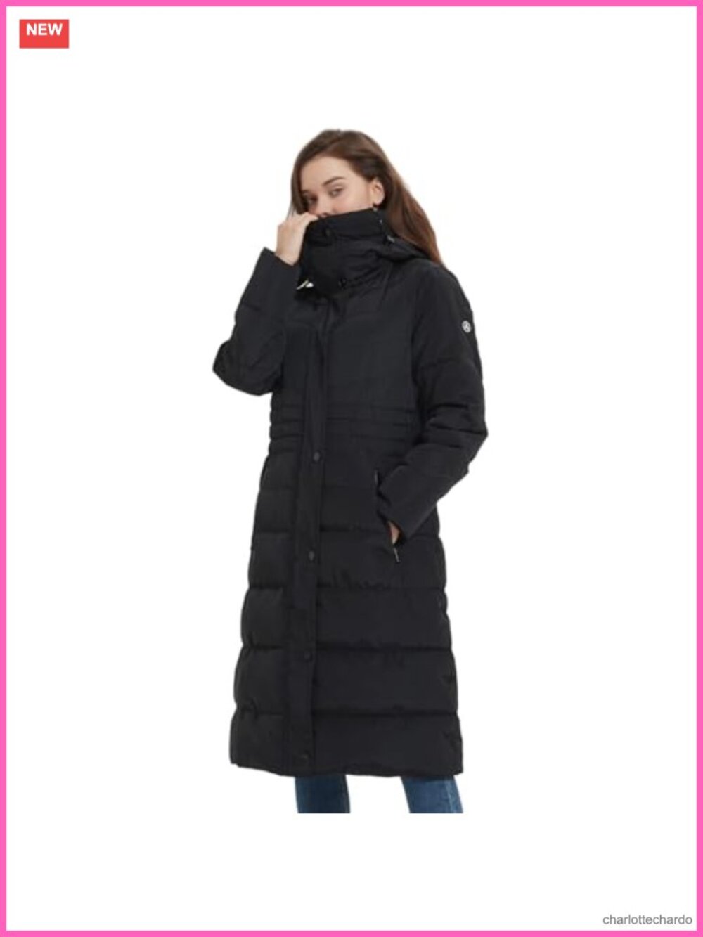 Women's Thickened Warm Insulated Vegan Down Long Parka Jacket with Hood